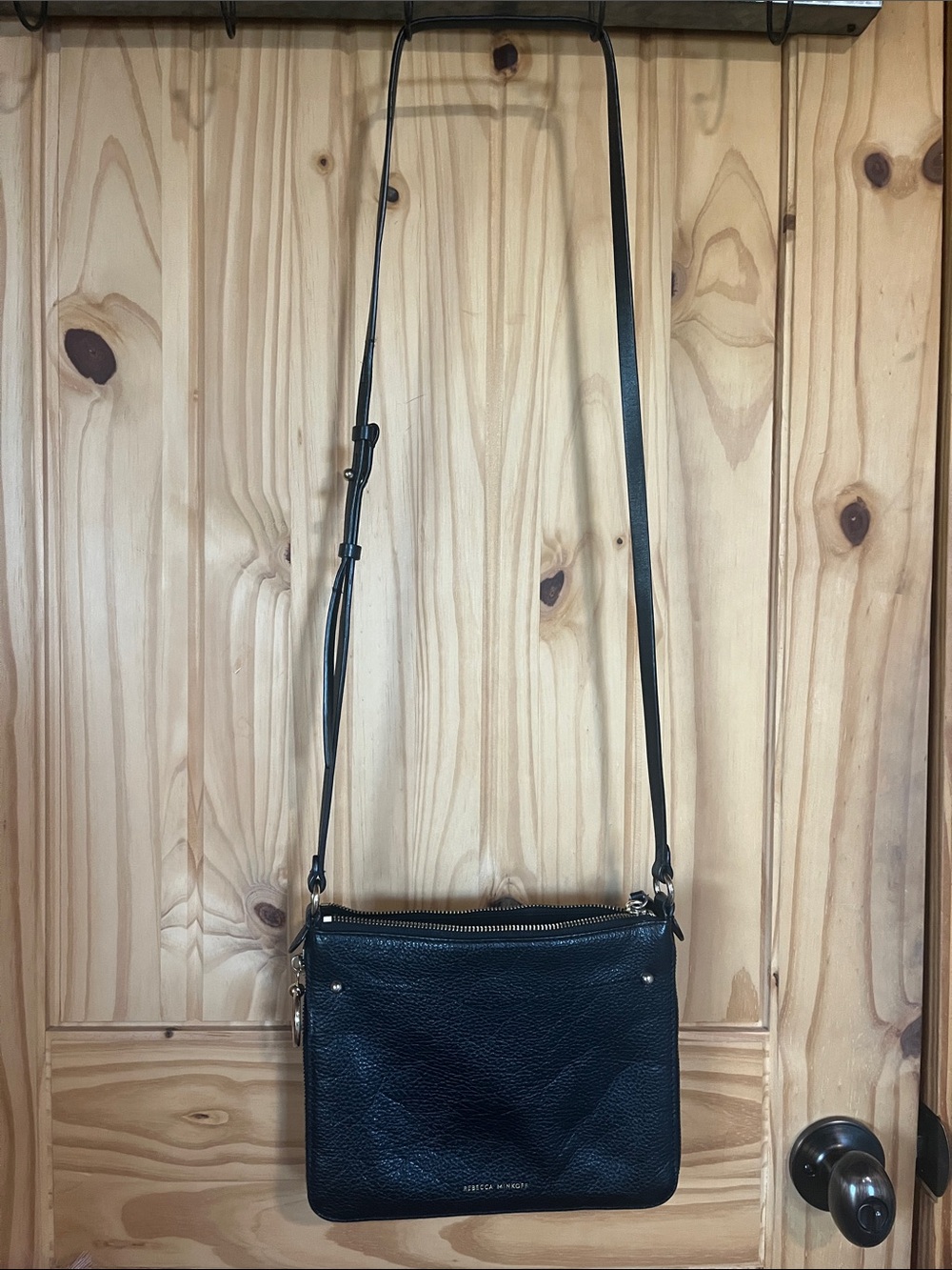 Rebecca Minkoff Black Pebbled Leather Crossbody Bag